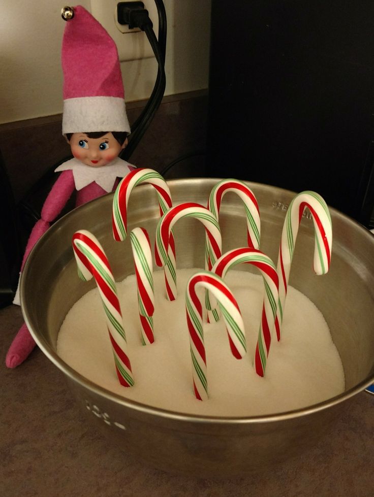 there are many candy canes in the pan