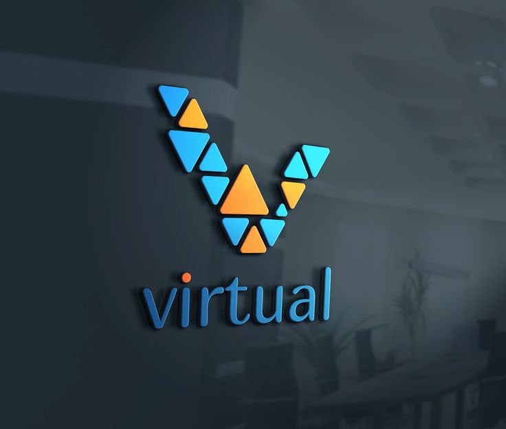 the logo for virtual is displayed on a wall