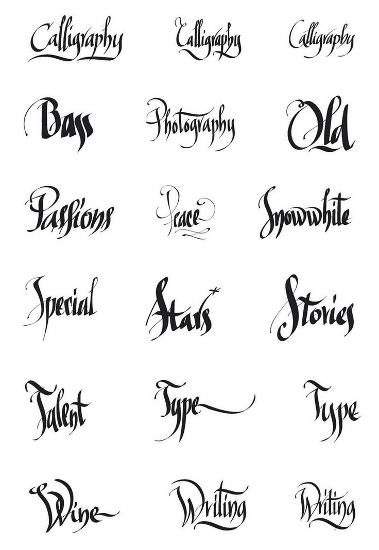 the different types of calligraphy that are used to write letters and other writing styles