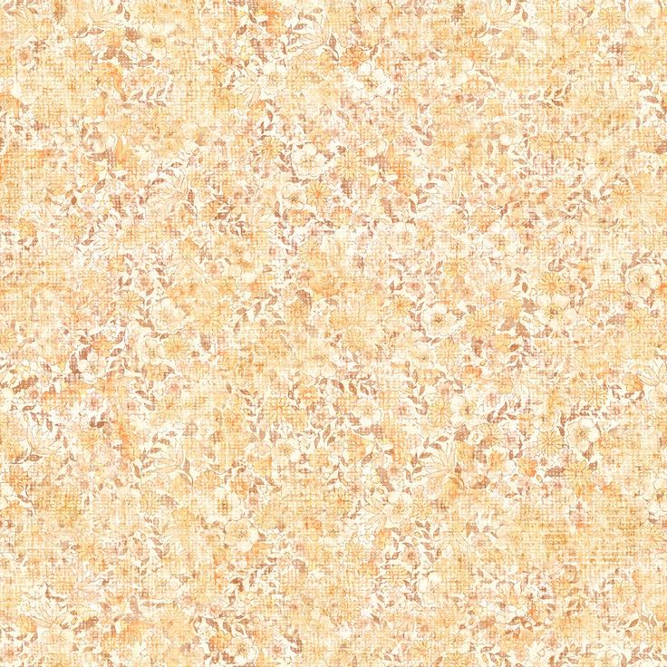 an orange and white background with small flowers on the top of it, in shades of yellow