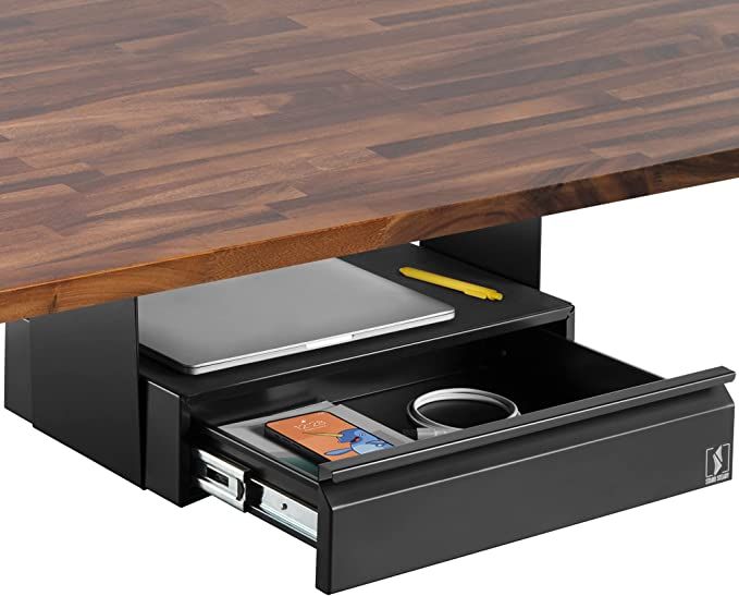 Stand Steady Screw-On Under Desk Drawer | Dual Level Hanging Desk ...