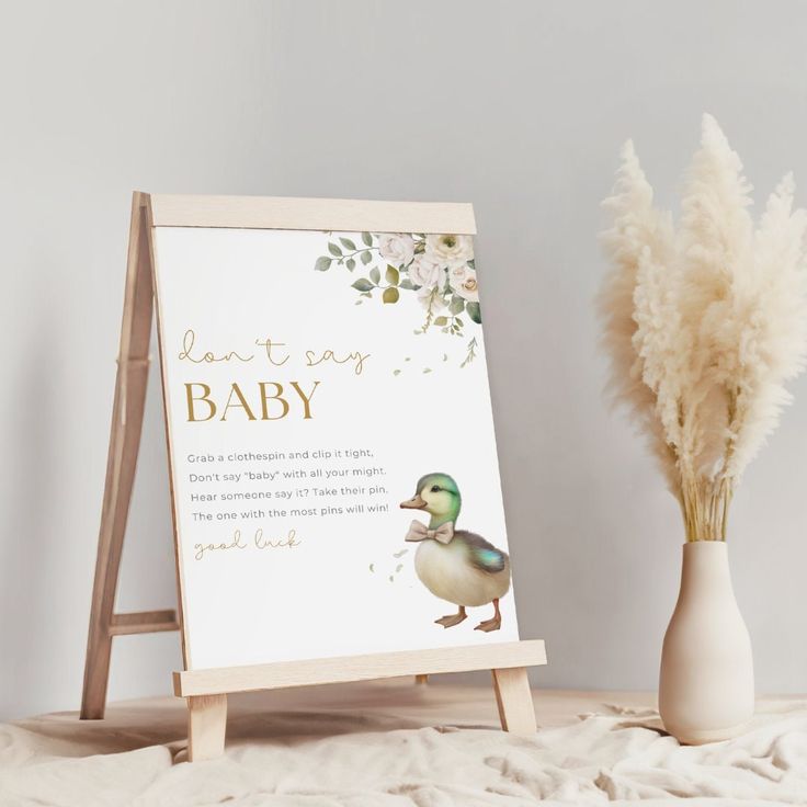 Don't Say Baby Clothespin Game, Don't Say Baby Sign Printable, Mallard ...