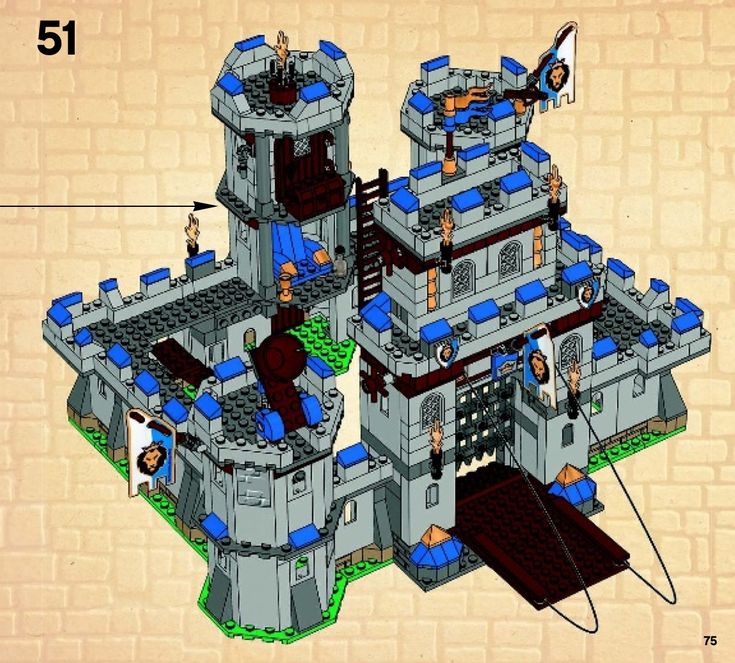 a lego castle with instructions on how to build it