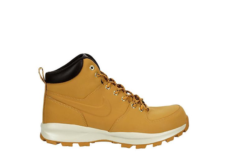 Tan Mens Manoa Lace-up Boot | Nike Tyler Style, Winter Dressing, Nike Boots, Rack Room, Room Shoes, Nike Mens, Swoosh Logo, Lace Up Boots, Boots Men