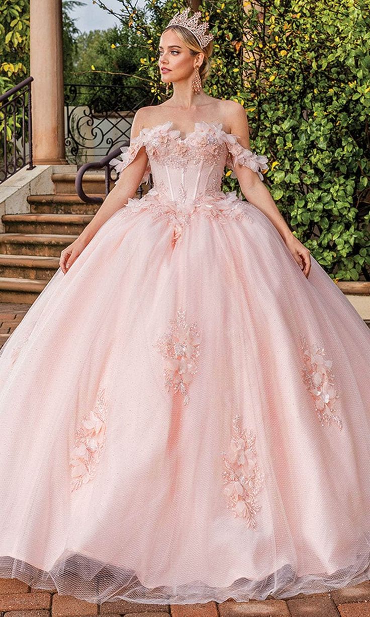 Dancing Queen 1883 - Beaded Floral Ballgown Embellished Ball Gown With Sweetheart Neckline, Princess Ball Gown For Wedding And Prom Season, Pink Ball Gown Quinceanera Dress With Lace Bodice, Pink Quinceanera Dress With Lace Bodice, Quinceanera Ball Gown For Prom Season, Embellished Gown With Sweetheart Neckline For Quinceanera, Elegant Gown With Lined Bodice For Quinceanera, Pink Ball Gown With Lace Bodice And Sweetheart Neckline, Quinceanera Ball Gown Evening Dress With Corset Back