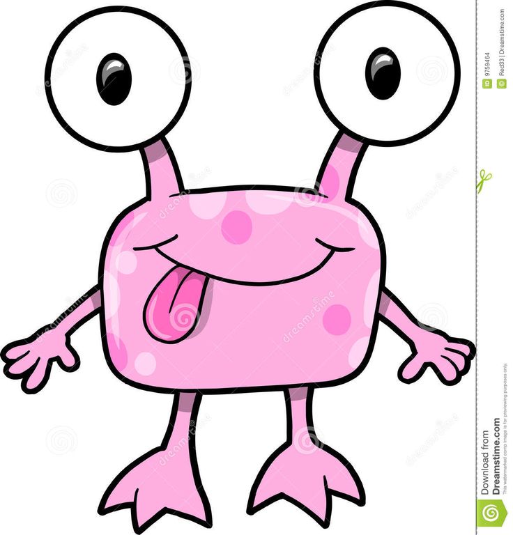 cartoon pink monster with big eyes and tongue stock photo image 548974