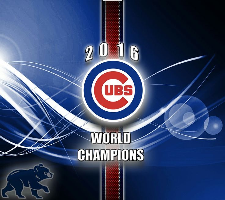 the chicago cubs world champs logo is shown