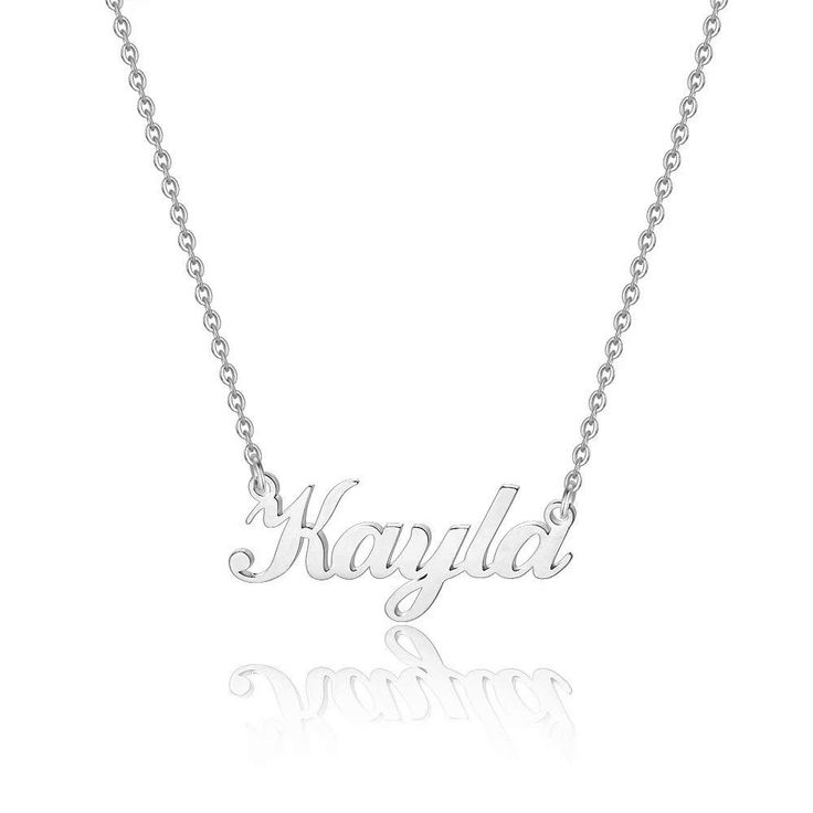 PRICES MAY VARY. NAME NECKLACE: Personalized name pendant necklace for everyone who named Kayla. SIZE: 18”+2.5” extension chain, adjustable chain help you find a comfortable length. MATERIAL: Made of quality Stainless Steel, Hypoallergenic, Not easy change colour or tarnish, lead free and nickel free. Perfect Gift: Elegant package ready for giving, will be your best choice. Easy Go with Party, Dating and Variety Occasions. After-Sales Service: 60-Day No-Risk Return Policy. Personalized Custom Na Kayla Necklace, Kayla Name, Letter Name Necklace, Name Pendant, Name Jewelry, Custom Name Necklace, Necklace Dainty, Necklace Personalized, Gold Plated Necklace