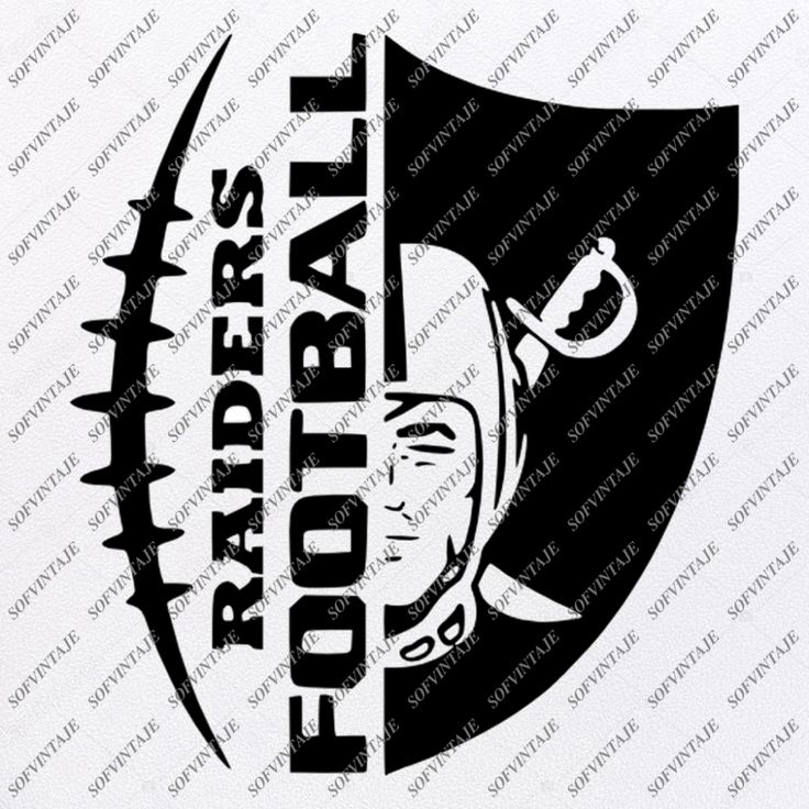 the football logo with an image of a man's face and helmet on it