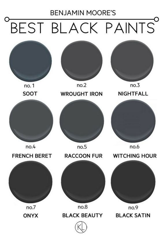 the best black paint colors for walls and floors, according to dark grays or whites