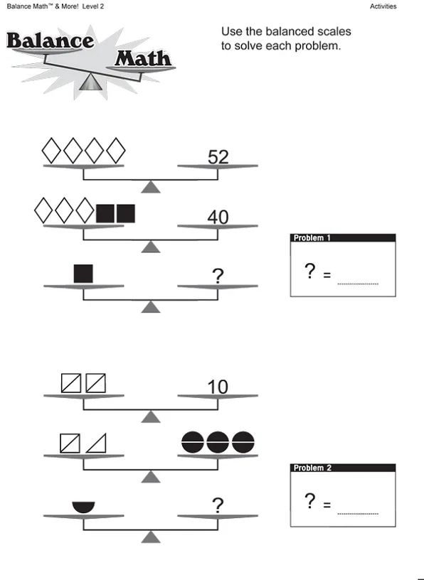 the balance worksheet is shown with numbers and symbols on it's sides