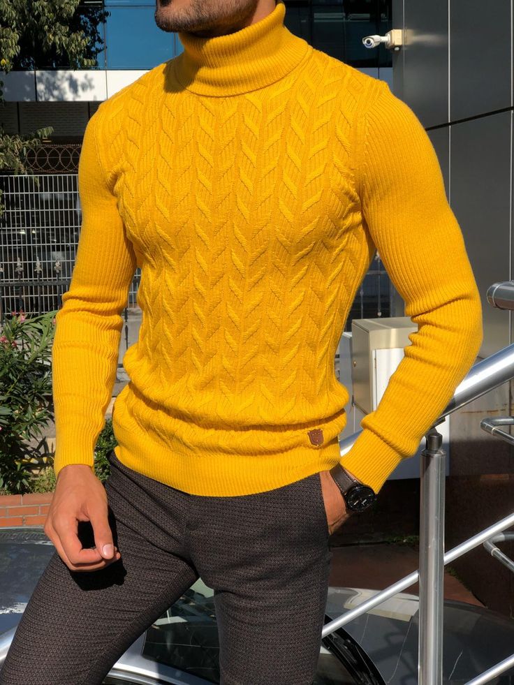 High Neck Polo Sweater For Fall, Stretch Cable Knit Turtleneck, Stretch Turtleneck Cable Knit Sweater, Fall Cable Knit Turtleneck, Trendy High Neck Cable Knit Sweater, Fitted Turtleneck Polo Sweater, Casual Cable Knit Turtleneck With Funnel Neck, Winter Knit Turtleneck Polo Sweater, Trendy Cable Knit Turtleneck Sweater