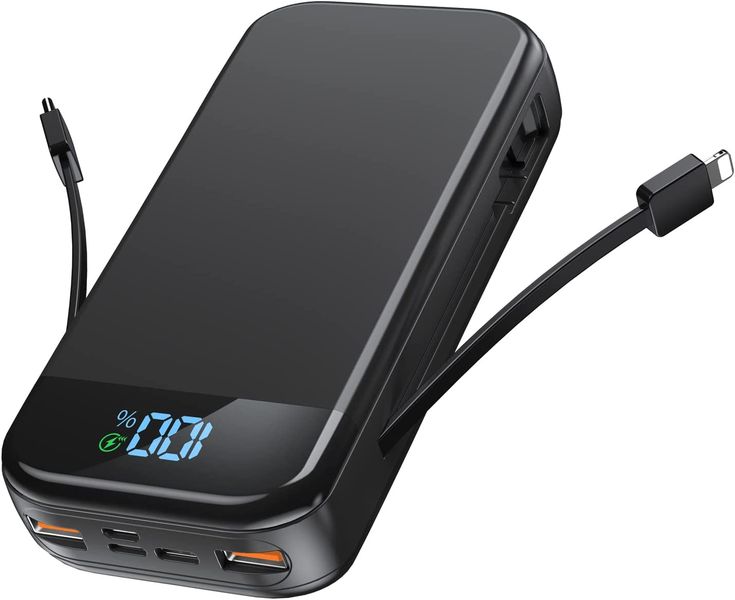 an external charger with a digital clock on it