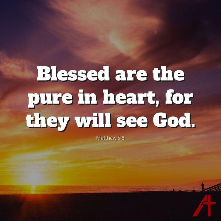 a sunset with the words, blessing are the pure in heart, for they will see god