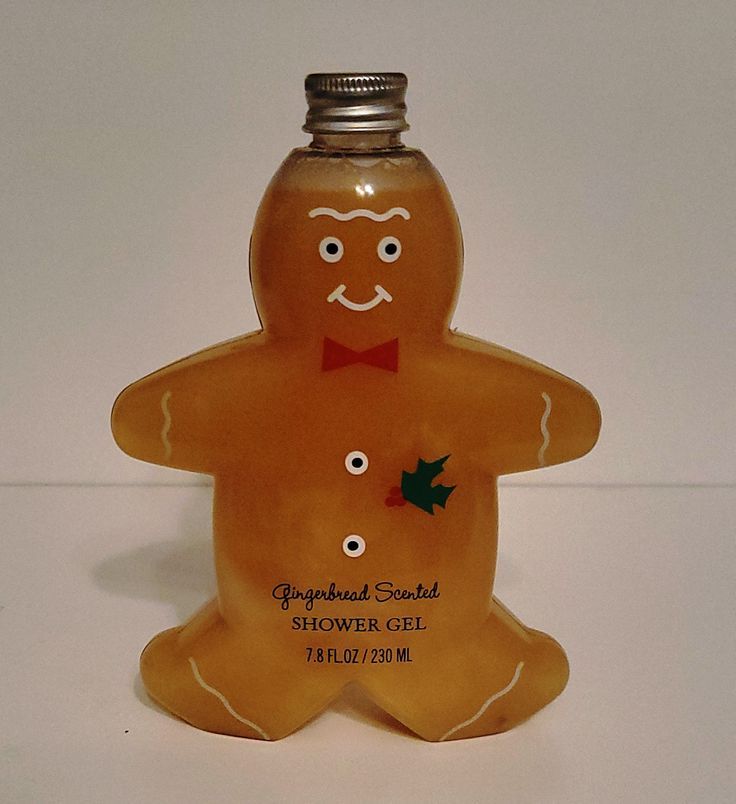 a glass bottle with a gingerbread man on it