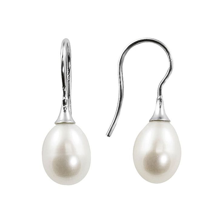 Chic, classic earrings. This lovely pair features freshwater, cultured pearls in a single, dropped design. And the lustrous oval shapes are polished to an elegant finish. With sterling silver, shepherd-hook backings that slide on to ensure a comfortable fit. Plus, they come in a white leatherette box for easy gift giving and storage. Details:  8- x 9-mm cultured pearls Pierced Sterling silver  Size: One Size. Gender: female. Age Group: adult. Classic Pearl White Teardrop (pear Shaped) Earrings, Classic Pearl Teardrop Earrings, Classic Teardrop Pearl White Earrings, Classic Pearl White Pear-shaped Teardrop Earrings, Formal Teardrop Sterling Silver Pearl Earrings, Classic Oval Hypoallergenic Earrings, White Gold Pear-shaped Pearl Earrings, Classic Pearl White Teardrop Pearl Earrings, Classic Pearl White Teardrop Earrings