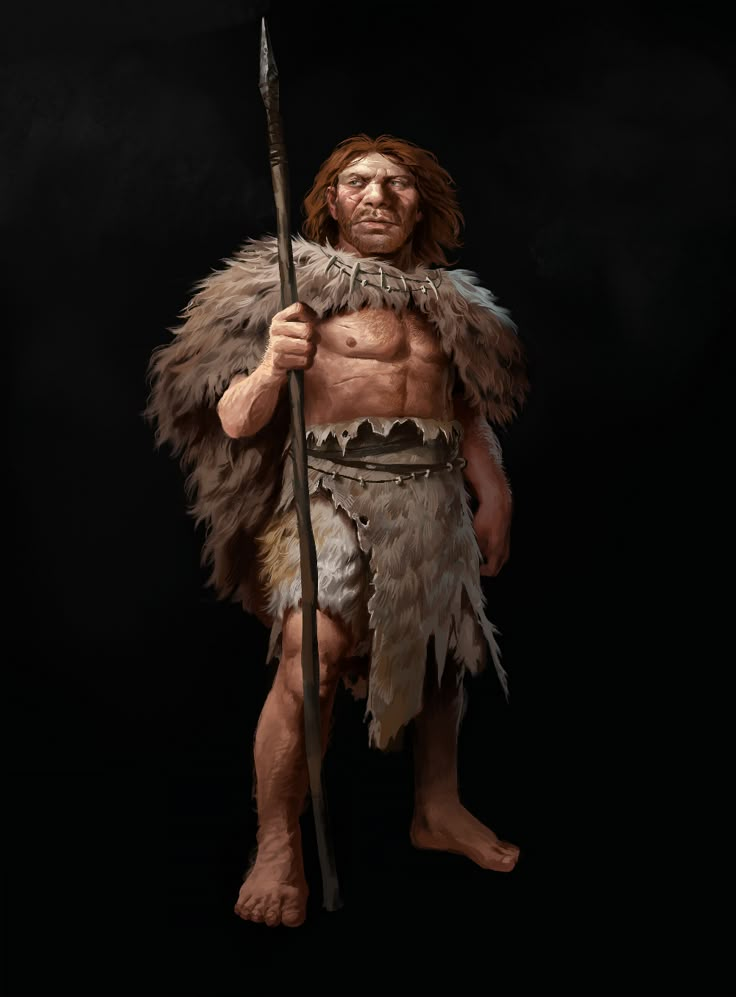 an image of a man dressed in native american clothing and holding a stick with feathers on it