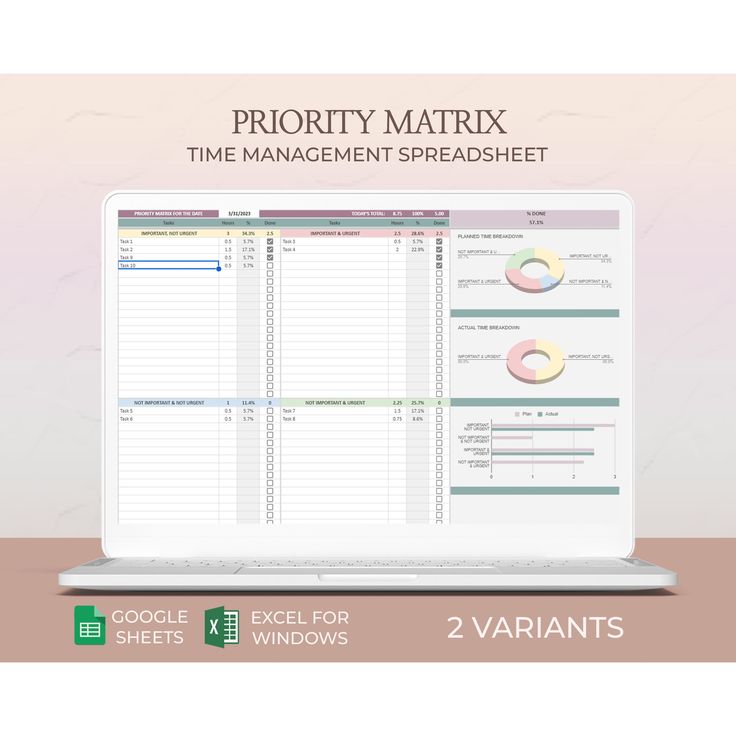 Prioritization Matrix Excel, Task Planner, Task Tracker Priority Matrix ...