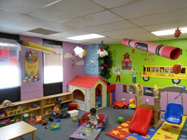 a child's play room with toys and decorations