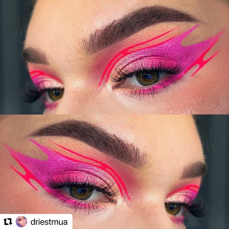 💗🦄NEON GOODNESS🦄💗 How incredible is this look using our Neon liner 'Cotton Candy' 💓 #liners #graphicliners #facepaint #makeup #creativemakeup #eyeliner #neonmakeup #blackliner #mua #ukmua #makeuplover #makeuptutorial #makeupartist #ukmakeup #paint #neonpink Neon Pink Makeup, Pink Makeup Ideas, Uk Makeup, Neon Makeup, Black Liner, Makeup Game, Facepaint, Pink Makeup, Cosmetic Products