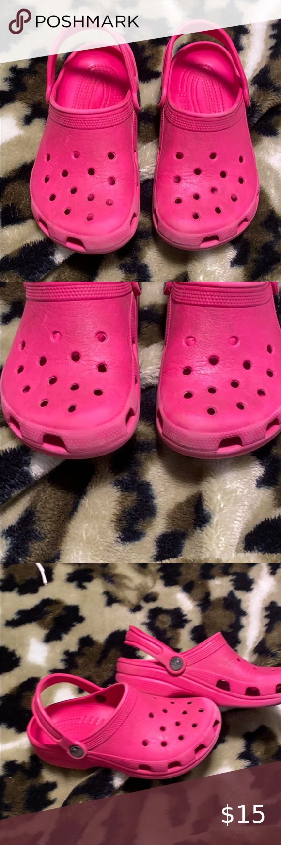 Hot Pink Crocs Super cute hot pink Crocs.Gently worn, great condition CROCS Shoes Sandals & Flip Flops Hot Pink Crocs, Crocs Pink, Pink Crocs, Crocs Shoes, Sandals Flip Flops, Flip Flop Sandals, Kids Shoes, Flip Flops, Hot Pink