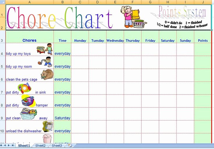 Family Chore Chart Printables Microsoft Word Behavior Chart Template ...