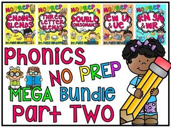 Phonics Worksheets No Prep MEGA Bundle Part 2 in 2024 | Phonics ...