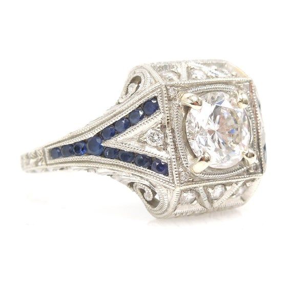 an antique diamond and sapphire ring