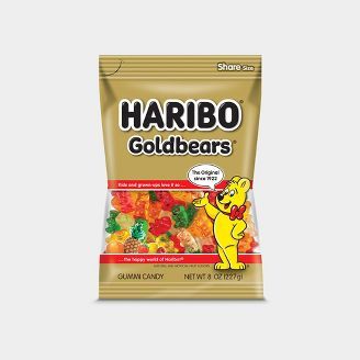 a bag of harbo gold bears gummy bears on a white background with the words harbo