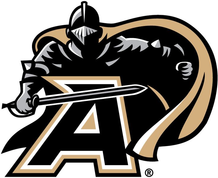 Army Black Knights Primary Logo (2000) - Black Knight over an A with sword drawn Point Graphic Design, Logo Design Sport, Army Football, Football Logo Design, Navy Football, Sport Theme, Knight Logo, Louisiana Tech, Cotton Bowl