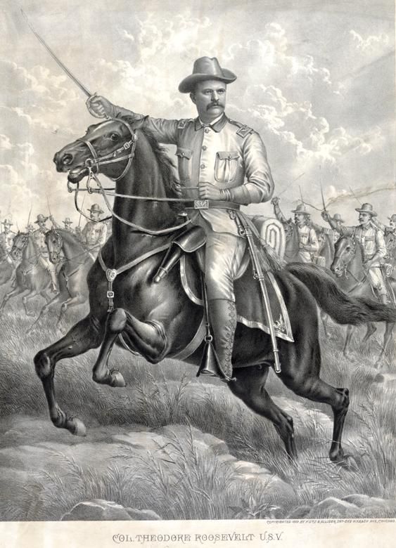 a man riding on the back of a horse next to other men in uniforms and hats