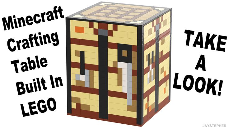 a box made out of legos with the words crafting table built in it