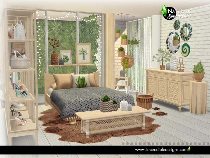 SIMcredible!'s Naturalis Extras | Sims 4 bedroom, Sims house, Sims ...