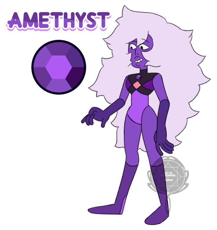 an animated character with long hair and purple skin, standing in front of the word ameth