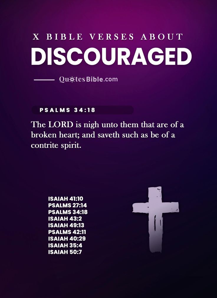 the bible verse about discouraged, with an image of a cross on it