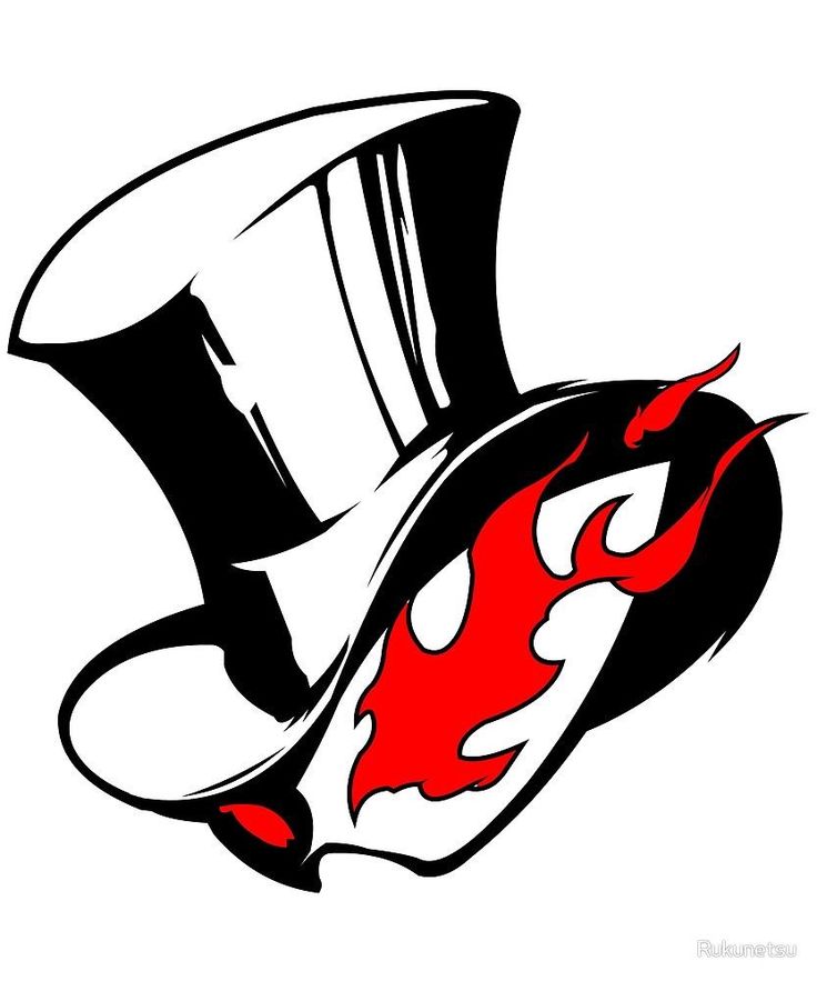 an image of a top hat with flames coming out of the bottom and red on the side