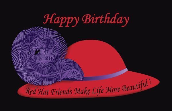 Red Hat Birthday Card for Society Ladies Cards Red Hat Club, April Challenge, Red Hat Ladies, Red Hat Society, Dragon's Lair, In Home Garden, Purple Hats, Hat Ideas, Sympathy Card