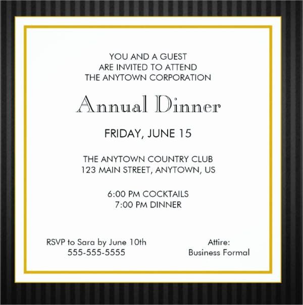 Formal Dinner Invitation Template Word image.