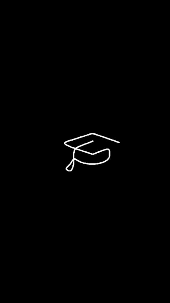 a black and white drawing of a graduation cap on a black background with the word class written across it