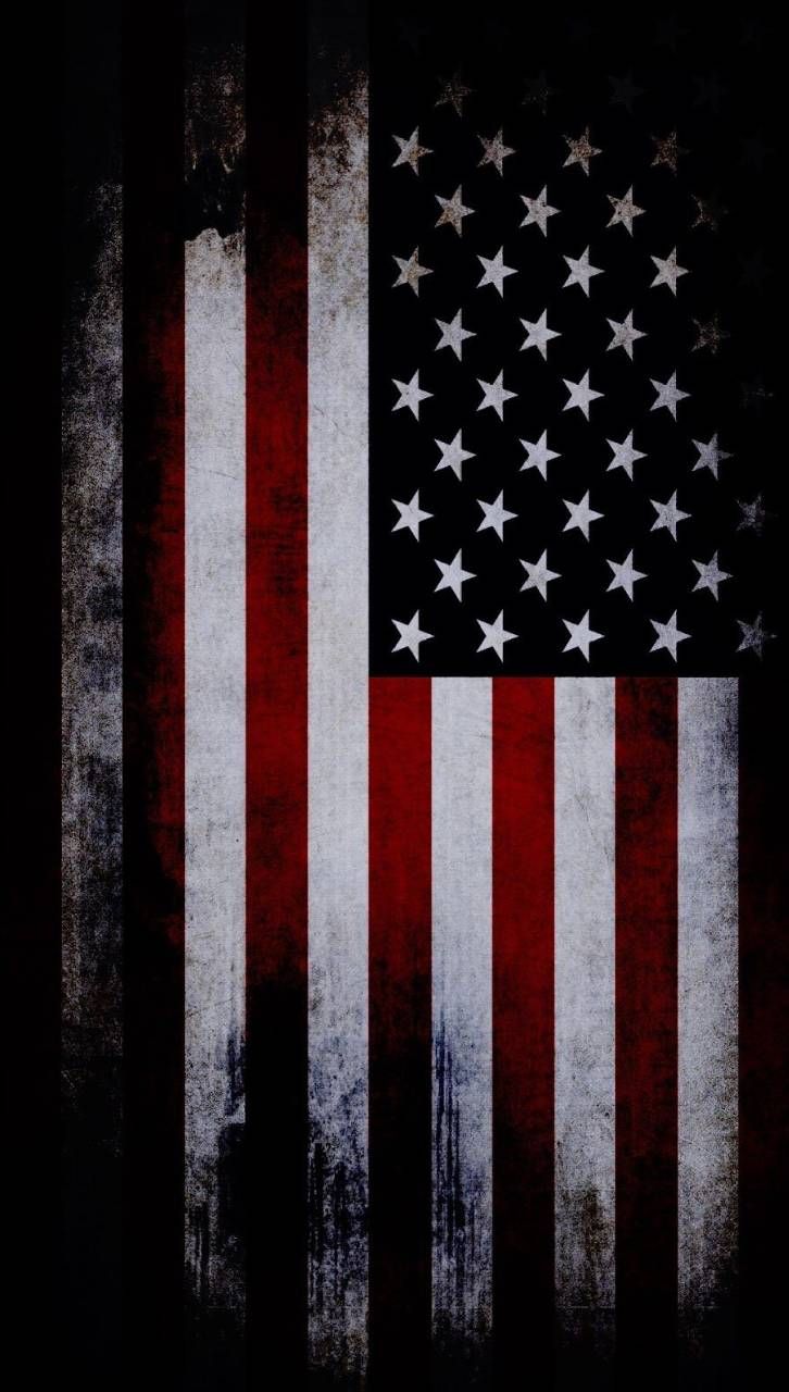 an american flag is shown on a black background with red and white stars in the center