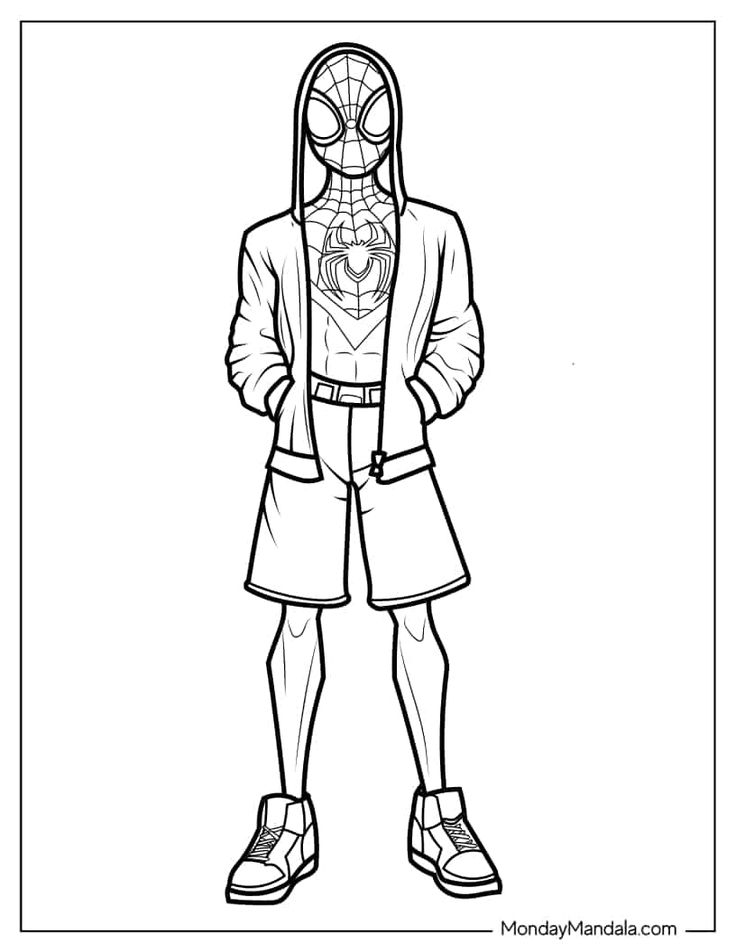 20 Miles Morales Coloring Pages (Free PDF Printables) | Spiderman ...