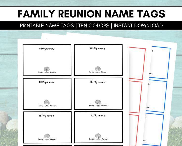 Family Reunion Name Tags, Printable Family Reunion Name Tags, Family ...