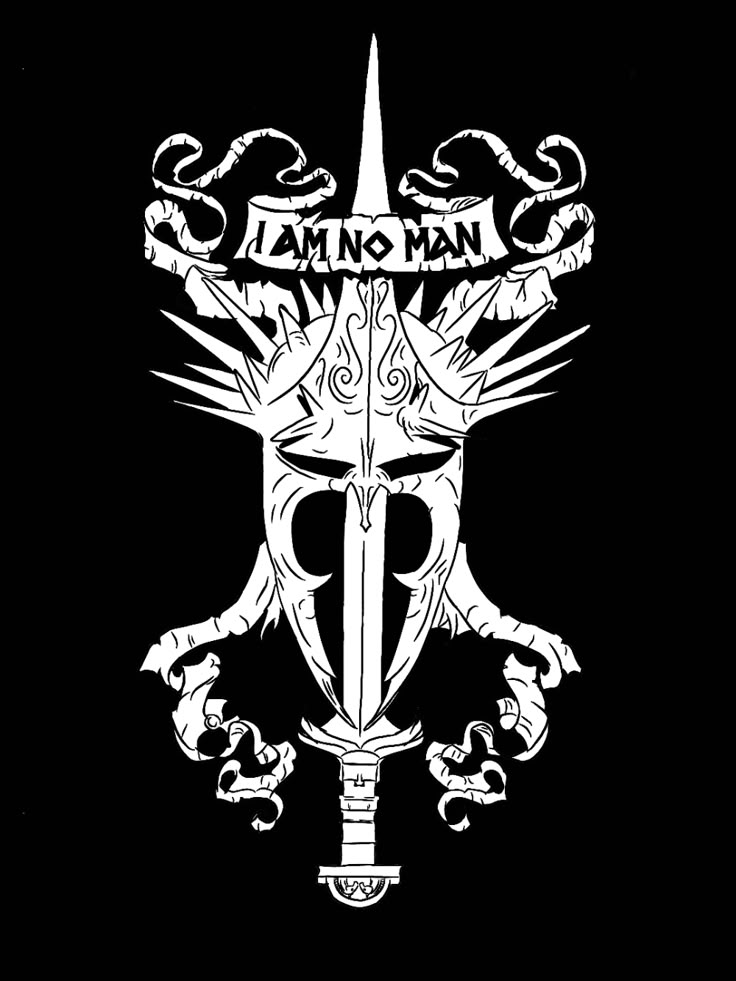 "I am no man" : lotr Lord Of The Rings Tatoos Ideas, Lotr Symbols, Lord Of The Rings Line Art, I Am No Man Tattoo Eowyn, I Am No Man Tattoo, Eowyn Tattoo, Witch King Tattoo Lord Of The Rings, Lord Of The Rings I Am No Man Tattoo, Lord Of The Rings Svg