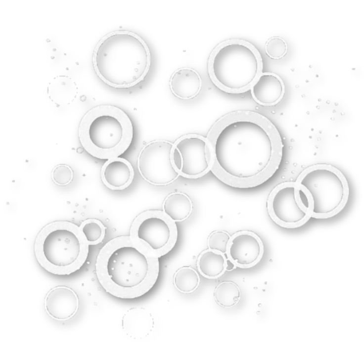 some white circles and bubbles on a white background