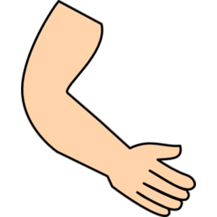 a hand that is holding something in it's left arm, with the thumb extended