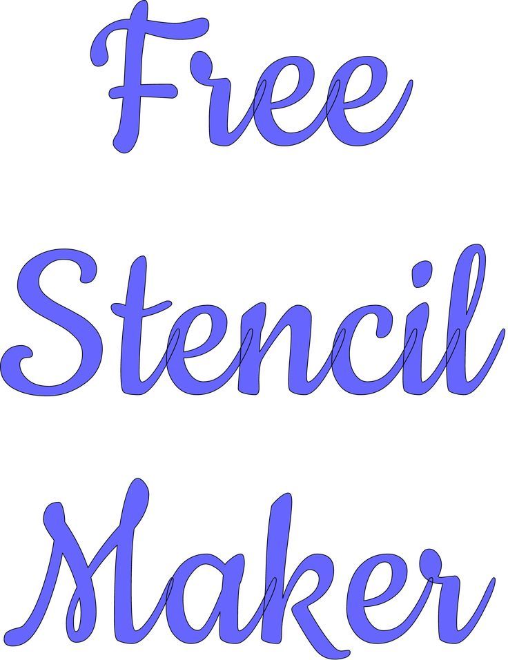 the words free stencil maker are shown in blue ink on a white background