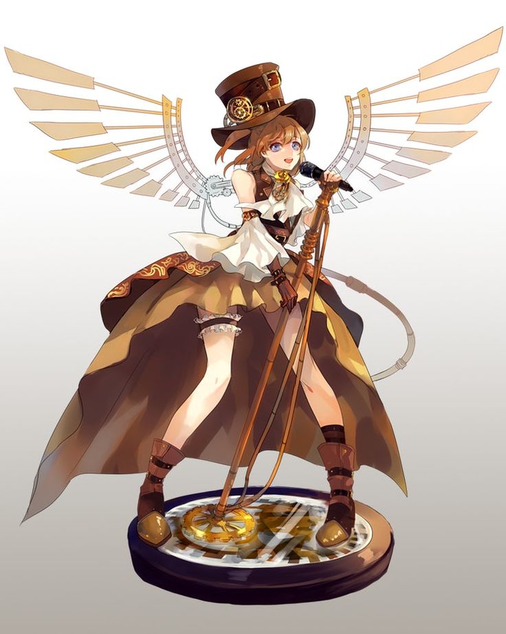 an anime character is holding a wand and standing in front of a plate with gold coins