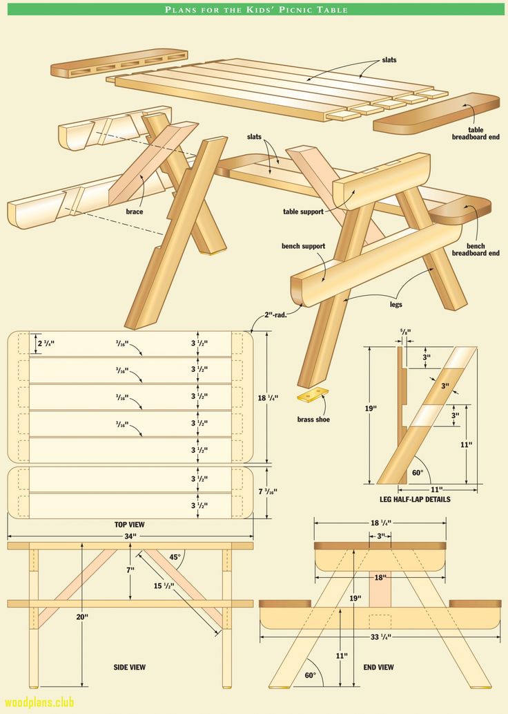 an instruction manual for the folding table and bench, with instructions on how to fold it