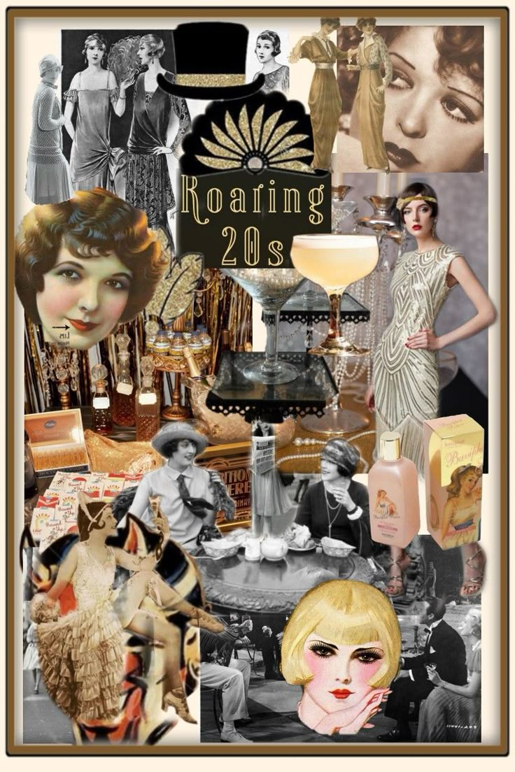 a collage of women in vintage fashion