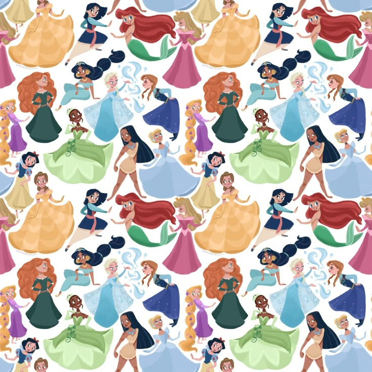 disney princesses in different colors and sizes